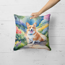 Load image into Gallery viewer, Corgi Spring Path Throw Pillow