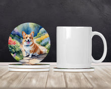 Load image into Gallery viewer, Corgi Spring Path Large Sandstone Coasters Pack of 4