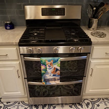 Load image into Gallery viewer, Corgi Spring Path Kitchen Towel