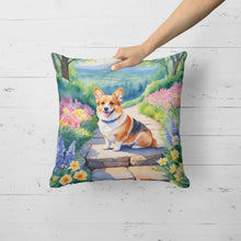 Load image into Gallery viewer, Corgi Spring Path Throw Pillow