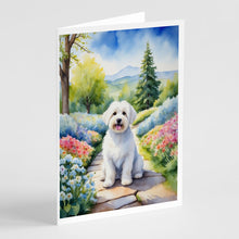 Load image into Gallery viewer, Coton de Tulear Spring Path Greeting Cards - Blank Note Cards – 8-Pack of Artist-Designed Cards with Envelopes