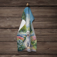 Load image into Gallery viewer, Coton de Tulear Spring Path Kitchen Towel