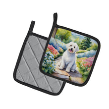 Load image into Gallery viewer, Coton de Tulear Spring Path Pot Holders - Set of 2 Decorative Kitchen Helpers | Made in the USA