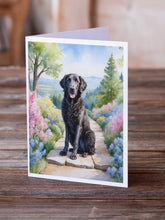 Load image into Gallery viewer, Curly-Coated Retriever Spring Path Greeting Cards - Blank Note Cards – 8-Pack of Artist-Designed Cards with Envelopes