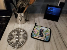 Load image into Gallery viewer, Curly-Coated Retriever Spring Path Pot Holders - Set of 2 Decorative Kitchen Helpers | Made in the USA