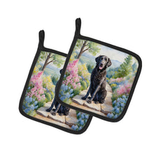 Load image into Gallery viewer, Curly-Coated Retriever Spring Path Pot Holders - Set of 2 Decorative Kitchen Helpers | Made in the USA