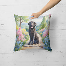 Load image into Gallery viewer, Curly-Coated Retriever Spring Path Throw Pillow