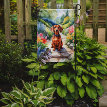 Load image into Gallery viewer, Dachshund Spring Path Garden Flag  – Dog-Themed Floral Outdoor Decor