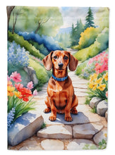 Load image into Gallery viewer, Dachshund Spring Path Garden Flag  – Dog-Themed Floral Outdoor Decor