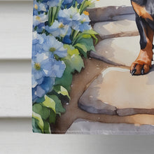Load image into Gallery viewer, Dachshund Spring Path House Flag