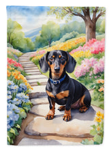 Load image into Gallery viewer, Dachshund Spring Path House Flag