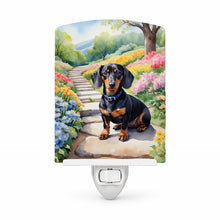 Load image into Gallery viewer, Dachshund Spring Path Ceramic Night Light Compact, UL-Certified, Ideal for Bedroom, Bathroom, Nursery, Hallway, Kitchen, 6x4x3, Multicolor