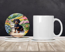 Load image into Gallery viewer, Dachshund Spring Path Large Sandstone Coasters Pack of 4
