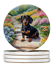 Load image into Gallery viewer, Dachshund Spring Path Large Sandstone Coasters Pack of 4