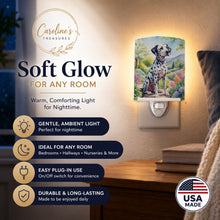 Load image into Gallery viewer, Dalmatian Spring Path Ceramic Night Light Compact, UL-Certified, Ideal for Bedroom, Bathroom, Nursery, Hallway, Kitchen, 6x4x3, Multicolor