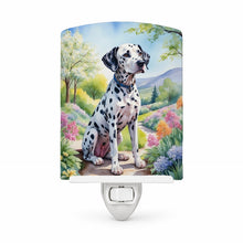 Load image into Gallery viewer, Dalmatian Spring Path Ceramic Night Light Compact, UL-Certified, Ideal for Bedroom, Bathroom, Nursery, Hallway, Kitchen, 6x4x3, Multicolor