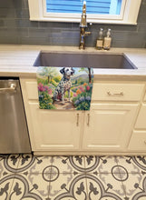 Load image into Gallery viewer, Dalmatian Spring Path Kitchen Towel
