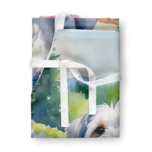 Load image into Gallery viewer, Dandie Dinmont Terrier Spring Path Apron – Artist-Designed Kitchen, BBQ &amp; Craft Apron