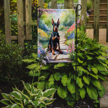 Load image into Gallery viewer, Doberman Pinscher Spring Path Garden Flag  – Dog-Themed Floral Outdoor Decor