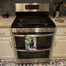 Load image into Gallery viewer, Doberman Pinscher Spring Path Kitchen Towel