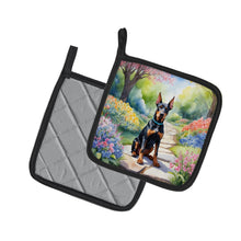 Load image into Gallery viewer, Doberman Pinscher Spring Path Pot Holders - Set of 2 Decorative Kitchen Helpers | Made in the USA