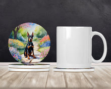Load image into Gallery viewer, Doberman Pinscher Spring Path Large Sandstone Coasters Pack of 4