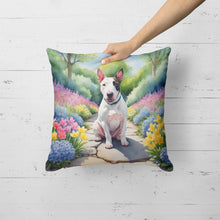 Load image into Gallery viewer, English Bull Terrier Spring Path Throw Pillow
