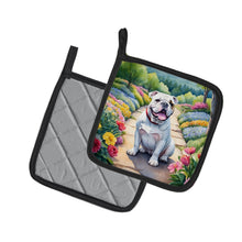 Load image into Gallery viewer, English Bulldog Spring Path Pot Holders - Set of 2 Decorative Kitchen Helpers | Made in the USA
