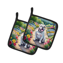 Load image into Gallery viewer, English Bulldog Spring Path Pot Holders - Set of 2 Decorative Kitchen Helpers | Made in the USA