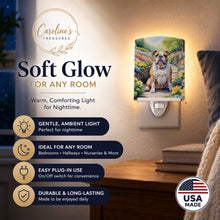Load image into Gallery viewer, English Bulldog Spring Path Ceramic Night Light Compact, UL-Certified, Ideal for Bedroom, Bathroom, Nursery, Hallway, Kitchen, 6x4x3, Multicolor