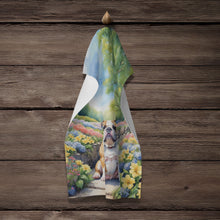 Load image into Gallery viewer, English Bulldog Spring Path Kitchen Towel