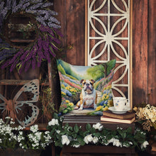 Load image into Gallery viewer, English Bulldog Spring Path Throw Pillow