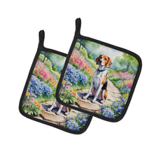 Load image into Gallery viewer, English Foxhound Spring Path Pot Holders - Set of 2 Decorative Kitchen Helpers | Made in the USA