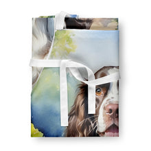 Load image into Gallery viewer, English Springer Spaniel Spring Path Apron – Artist-Designed Kitchen, BBQ &amp; Craft Apron