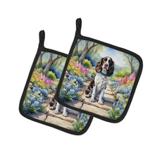 Load image into Gallery viewer, English Springer Spaniel Spring Path Pot Holders - Set of 2 Decorative Kitchen Helpers | Made in the USA