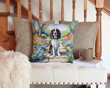 Load image into Gallery viewer, English Springer Spaniel Spring Path Throw Pillow - 14x14 Decorative Pillow – Art for Your Home &amp; Patio