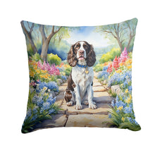 Load image into Gallery viewer, English Springer Spaniel Spring Path Throw Pillow - 14x14 Decorative Pillow – Art for Your Home &amp; Patio