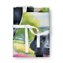 Load image into Gallery viewer, Flat-Coated Retriever Spring Path Apron – Artist-Designed Kitchen, BBQ &amp; Craft Apron