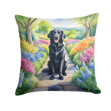 Load image into Gallery viewer, Flat-Coated Retriever Spring Path Throw Pillow
