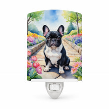 Load image into Gallery viewer, French Bulldog Spring Path Ceramic Night Light Compact, UL-Certified, Ideal for Bedroom, Bathroom, Nursery, Hallway, Kitchen, 6x4x3, Multicolor