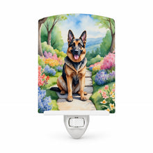 Load image into Gallery viewer, German Shepherd Spring Path Ceramic Night Light Compact, UL-Certified, Ideal for Bedroom, Bathroom, Nursery, Hallway, Kitchen, 6x4x3, Multicolor