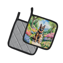 Load image into Gallery viewer, German Shepherd Spring Path Pot Holders - Set of 2 Decorative Kitchen Helpers | Made in the USA