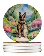 Load image into Gallery viewer, German Shepherd Spring Path Large Sandstone Coasters Pack of 4