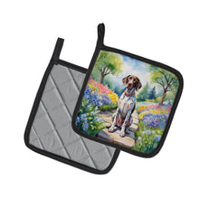Load image into Gallery viewer, German Shorthaired Pointer Spring Path Pot Holders - Set of 2 Decorative Kitchen Helpers | Made in the USA