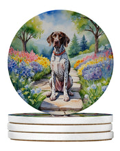 Load image into Gallery viewer, German Shorthaired Pointer Spring Path Large Sandstone Coasters Pack of 4