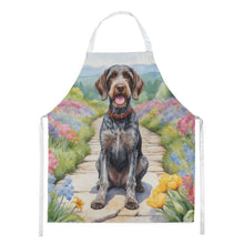 Load image into Gallery viewer, German Wirehaired Pointer Spring Path Apron – Artist-Designed Kitchen, BBQ &amp; Craft Apron