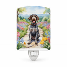 Load image into Gallery viewer, German Wirehaired Pointer Spring Path Ceramic Night Light Compact, UL-Certified, Ideal for Bedroom, Bathroom, Nursery, Hallway, Kitchen, 6x4x3, Multicolor