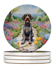 Load image into Gallery viewer, German Wirehaired Pointer Spring Path Large Sandstone Coasters Pack of 4