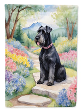 Load image into Gallery viewer, Giant Schnauzer Spring Path Garden Flag  – Dog-Themed Floral Outdoor Decor