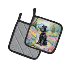 Load image into Gallery viewer, Giant Schnauzer Spring Path Pot Holders - Set of 2 Decorative Kitchen Helpers | Made in the USA
